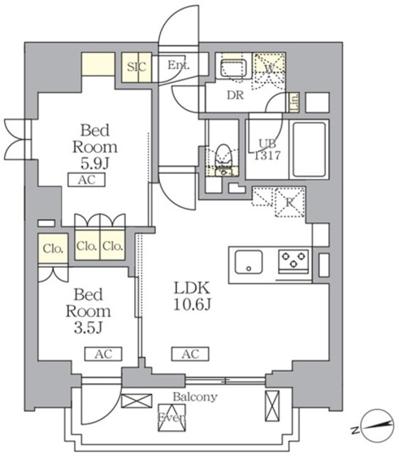 ザ・ライオンズフォーシア文京湯島の間取図