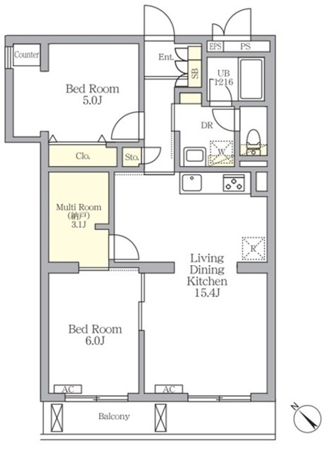 メゾンカルム中落合Ｎｏｒｔｈの間取図