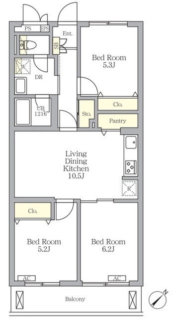 メゾンカルム中落合Ｎｏｒｔｈの間取図