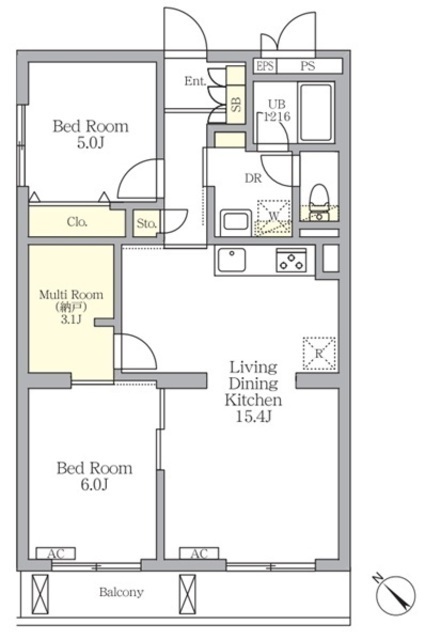 メゾンカルム中落合Ｎｏｒｔｈの間取図