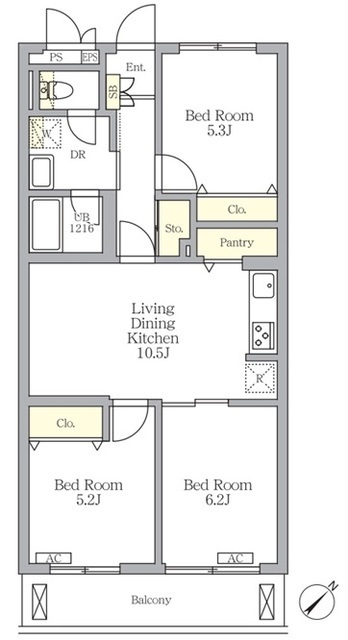 メゾンカルム中落合Ｓｏｕｔｈの間取図