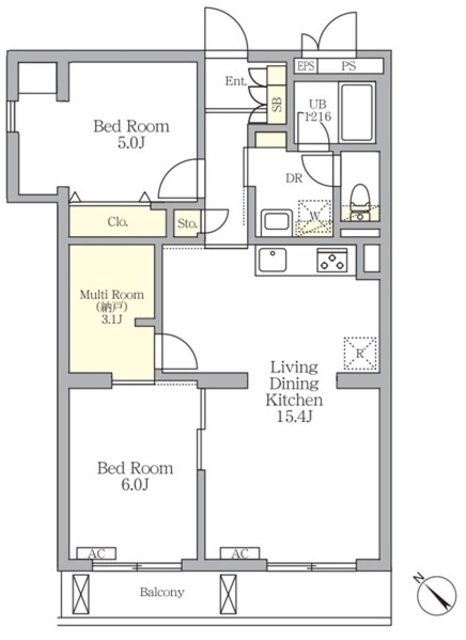 メゾンカルム中落合Ｓｏｕｔｈの間取図