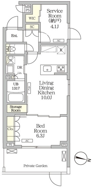 ミレーネ滝野川の間取図