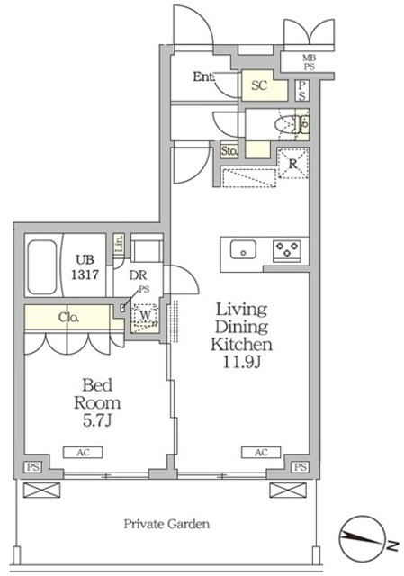 ミレーネ滝野川の間取図