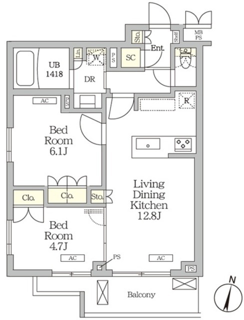 ミレーネ滝野川の間取図