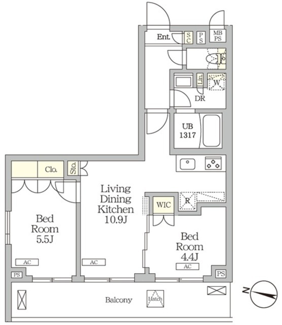 ミレーネ滝野川の間取図