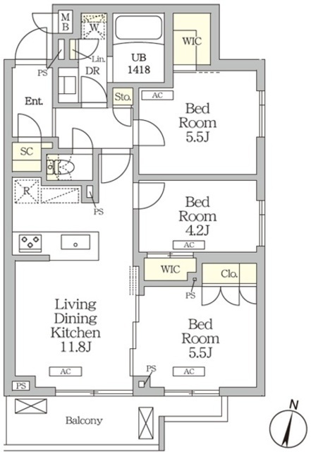 ミレーネ滝野川の間取図