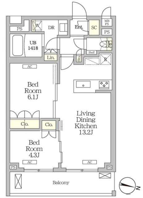 ミレーネ滝野川の間取図