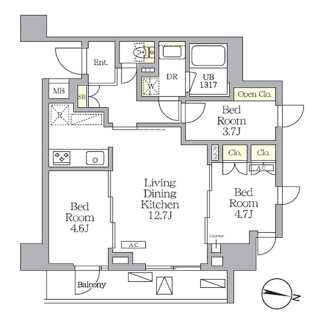 ＮＯＧＡＴＡ　ＲＥＳＩＤＥＮＣＥの間取図