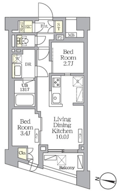 ＮＯＧＡＴＡ　ＲＥＳＩＤＥＮＣＥの間取図