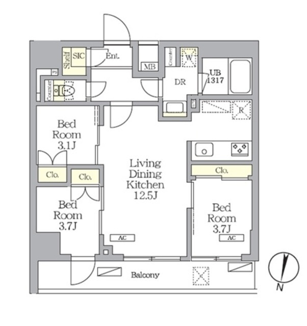 ＮＯＧＡＴＡ　ＲＥＳＩＤＥＮＣＥの間取図