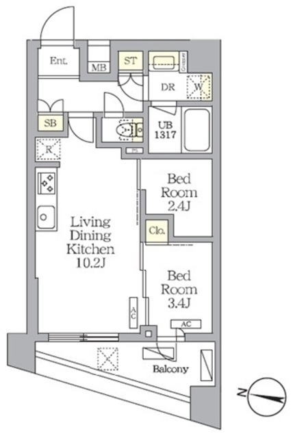 ＮＯＧＡＴＡ　ＲＥＳＩＤＥＮＣＥの間取図