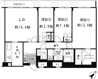 ルシマン月島の間取図