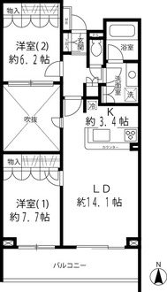 リベルテ等々力の間取図