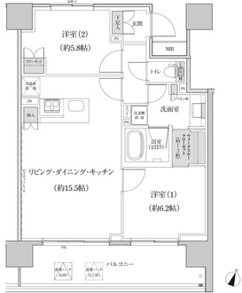 パークハビオ渋谷本町レジデンスの間取図
