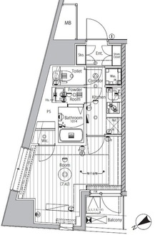 プロスタイルウェルス西早稲田の間取図