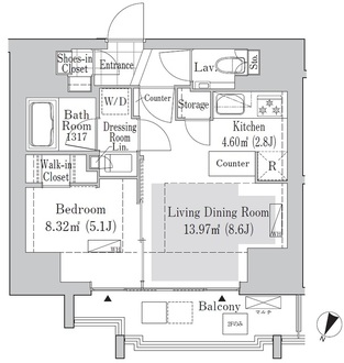 リブクオーレ神保町の間取図