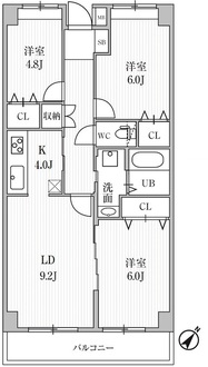 東雪谷マンションの間取図