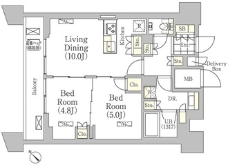 メゾンカルム日本橋馬喰町の間取図