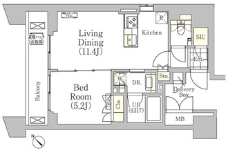 メゾンカルム日本橋馬喰町の間取図