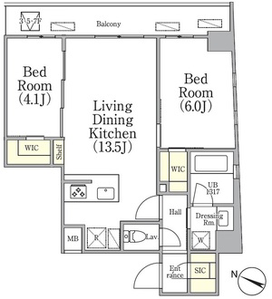アジールコート三軒茶屋の間取図