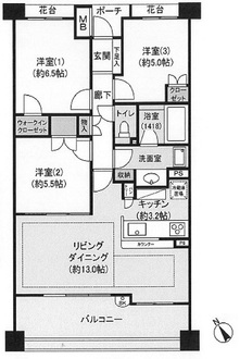 パークフォリア青葉台つつじが丘レジデンスの間取図