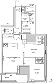 ザ・パークハビオ市ヶ谷ウエストの間取図