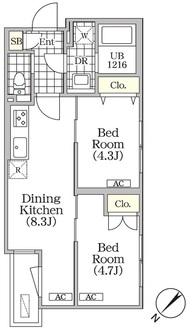 ＢＲＩＣＫ　ＲＥＳＩＤＥＮＣＥ　目黒本町の間取図