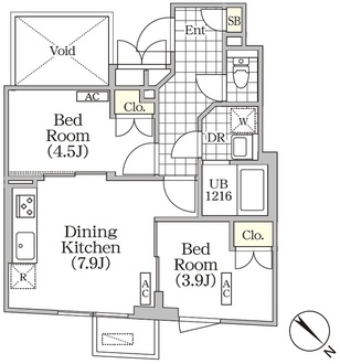 ＢＲＩＣＫ　ＲＥＳＩＤＥＮＣＥ　目黒本町の間取図
