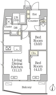 グローリオシェルト水道橋の間取図