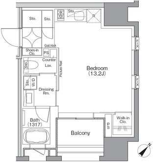 ザ・パークハビオＳＯＨＯ横浜関内の間取図