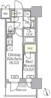 プライムガーデン銀座八丁堀の間取図