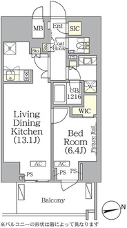 ザ・パークハビオ神楽坂レジデンスＳｏｕｔｈの間取図
