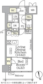 ザ・パークハビオ神楽坂レジデンスＳｏｕｔｈの間取図