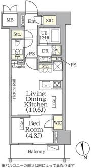 ザ・パークハビオ神楽坂レジデンスＳｏｕｔｈの間取図