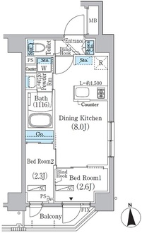 中井レジデンスの間取図