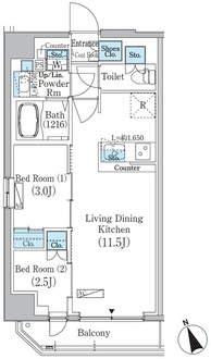 プライムブリス浅草蔵前の間取図