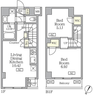 アジールコート三宿テラスの間取図