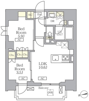 ザ・ライオンズフォーシア文京湯島の間取図