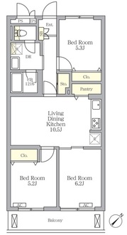 メゾンカルム中落合Ｓｏｕｔｈの間取図