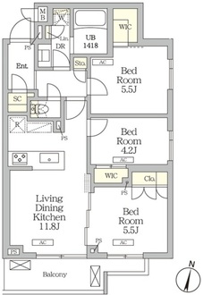 ミレーネ滝野川の間取図