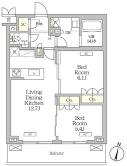 ミレーネ滝野川の間取図