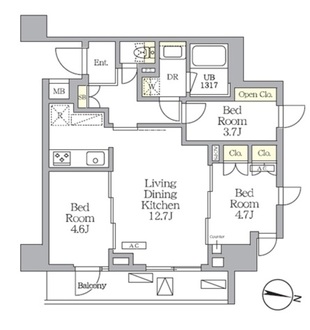 ＮＯＧＡＴＡ　ＲＥＳＩＤＥＮＣＥの間取図