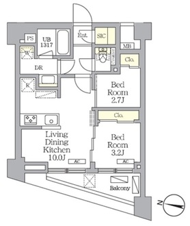 ＮＯＧＡＴＡ　ＲＥＳＩＤＥＮＣＥの間取図