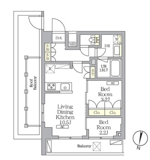 ＮＯＧＡＴＡ　ＲＥＳＩＤＥＮＣＥの間取図