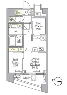 ＮＯＧＡＴＡ　ＲＥＳＩＤＥＮＣＥの間取図