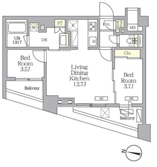 ＮＯＧＡＴＡ　ＲＥＳＩＤＥＮＣＥの間取図