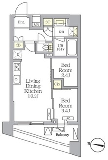 ＮＯＧＡＴＡ　ＲＥＳＩＤＥＮＣＥの間取図