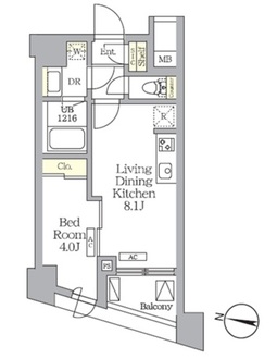 ＮＯＧＡＴＡ　ＲＥＳＩＤＥＮＣＥの間取図