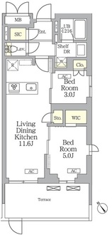 グランパーク千駄ヶ谷レジデンスの間取図